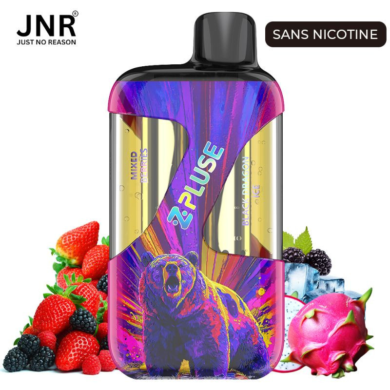 Puff Zpluse 42K sans nicotine Zpluse JNR Mixed Berries + Black Dragon Ice