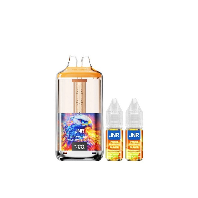 Kit Strawberry Watermelon Ice 30000 puffs 2x10ml Falcon Gem + JNR